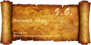 Versegi Olga névjegykártya